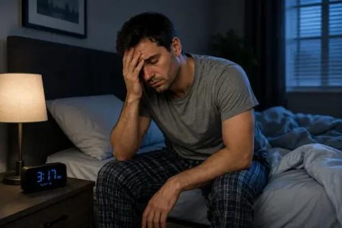 Adult sleeping 8 hours but still tired due to poor sleep quality and sleep disorders